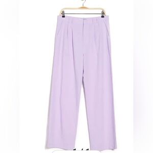 Sophie Rue cotton linen Pants Pleated light purple Lavender Wide Leg medium